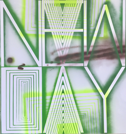 BRINTZ GALLERY, JOHN PHILLIP ABBOTT, New Day, 2017, Acrylic and spray paint on canvas, 66 by 62 inches, Unique Art